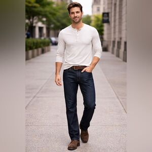 KATO by Hiroshi Kato “The Hammer Straight” Dark Wash Stretch Jeans NWOT